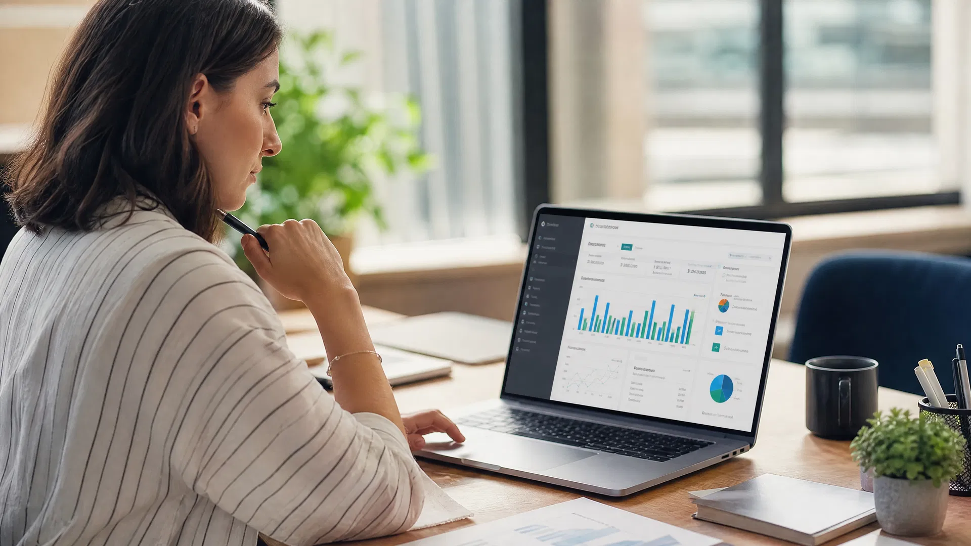 AI advertising platform dashboard with campaign performance graphs and audience targeting controls